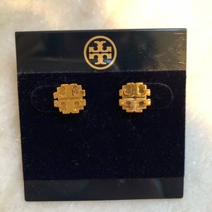 Tory Burch logo studs in gold